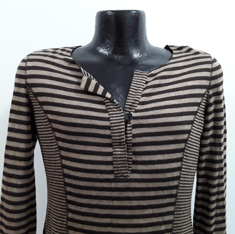 Lafayette 148 brown stripe women blouse